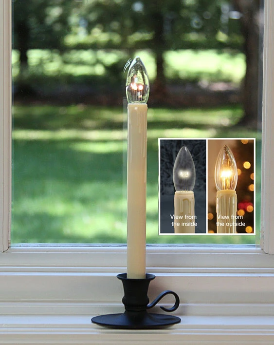 Traditional Flamelss Window Candle Bright Dual Sided Bulb - Matte Black Finish - Timer 3 Traditional Flamelss Window Candle Bright Dual Sided Bulb - Matte Black Finish - Timer