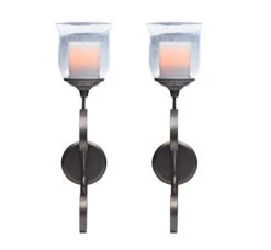 Candle Impressions Set Of 2 Windsor Sconce - Pillars Included - 22 Inch